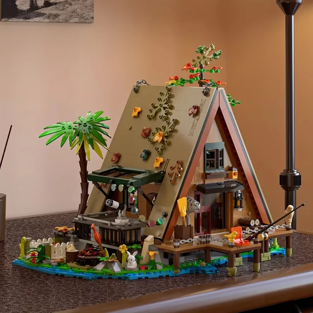 1486PCS Forest House building blocks with LED light Tree Cabin Display Set Buildable brick Kit for Nature Lovers Adults Kids 1