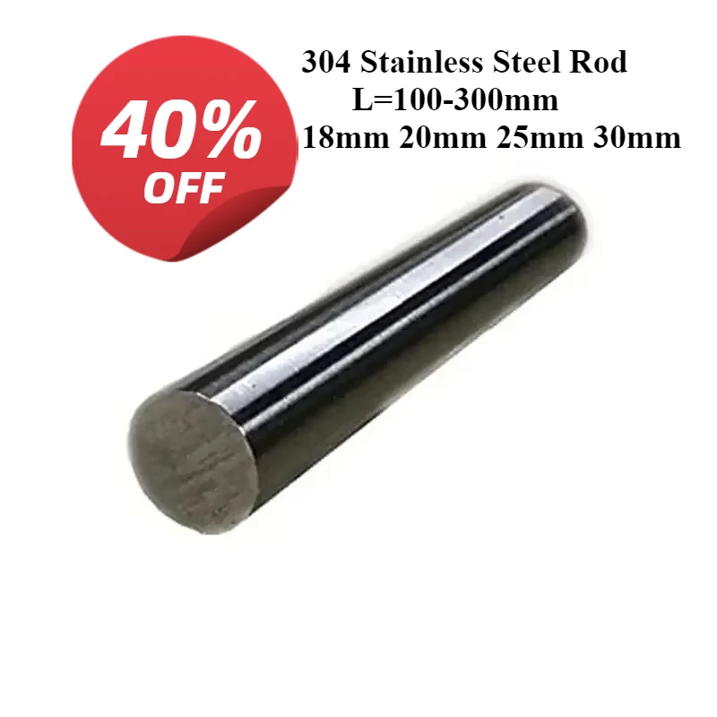 18mm Steel Rod 20mm 25mm 30mm Shafts 100/200/300mm 304 Stainless Bar Linear Metric Round Ground Stock Mill Finish Extruded linear shaft rod steel round rod
