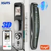 Tuya Smart 3D Face Door Lock Security Face & Camera Monitor Intelligent Fingerprint Password Biometric Electronic Key Unlock 1