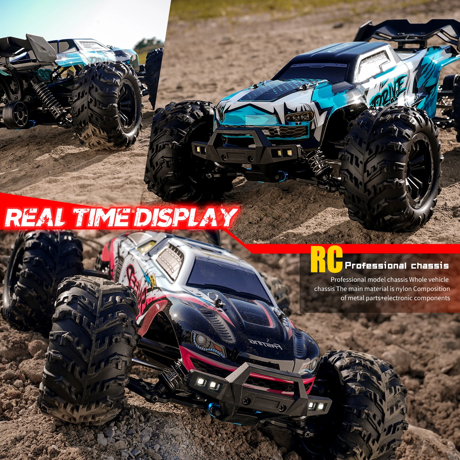 SCY-16101Pro / 16102 Pro 1:16 70KM/H High Speed RC Car with LED 2.4G Brushless 4WD Remote Control Car Off Road 4x4 Toys for Boys 3