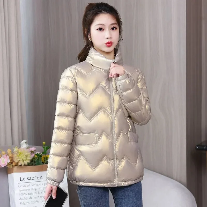 

2023 зимняя пуховая куртка с воротником-стойкой, корейская мода, Свободная Женская подходящая ко всему Толстая теплая уличная одежда, женские пальто