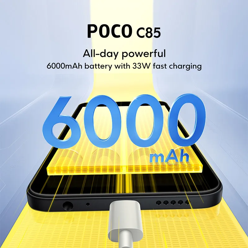 XIAOMI POCO C85 4G Smartphone, 8 GB 256 GB, 6,9 inch, zwart, Dual AI 50 MP -camera, MediaTek Helio G81-Ultra, 33 W snel opladen, met oplader, geen NFC-ondersteuning XIAOMI POCO C85 4G Smartphone, 8 GB 256 GB, 6,9 inch, zwart, Dual AI 50 MP -camera, MediaTek Helio G81-Ultra, 33 W snel opladen, met oplader, geen NFC-ondersteuning