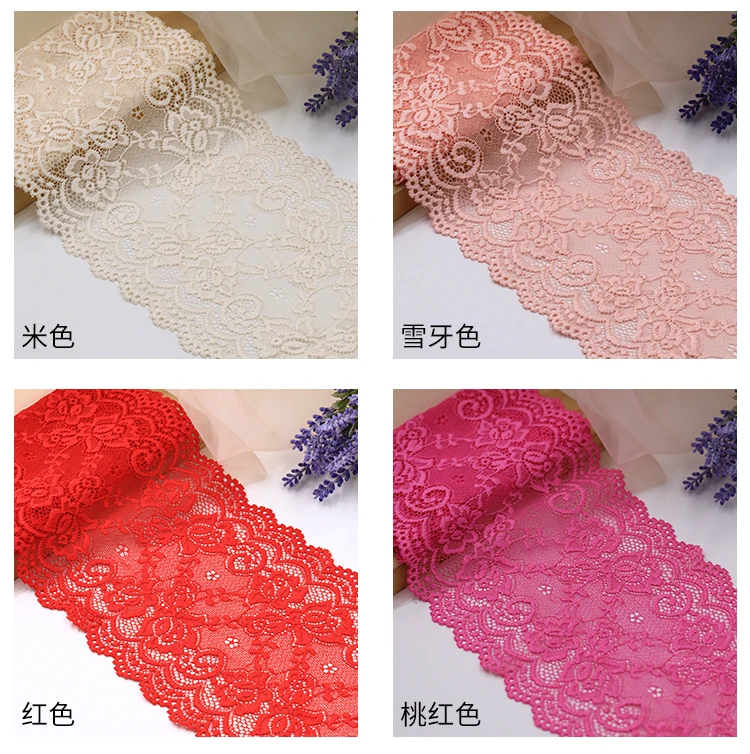 Elastic Hollow Out Floral Embroidered Lace Ribbon DIY Apparel Sewing Fabric Home Textile Decoration 15cm lace ribbon lace fabric lace sewing supplies lace sewing accessories lace garment accessories lace accessories lace decoration