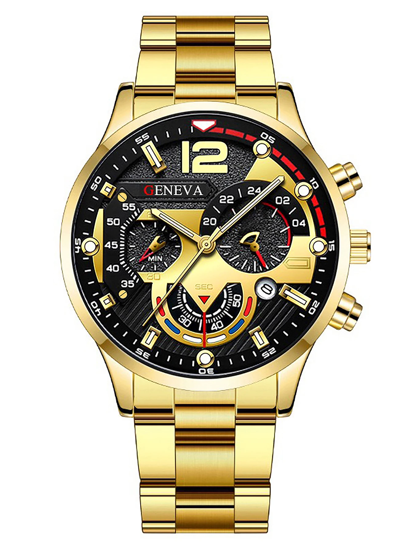 Herren Casual Mode Quarzuhr mit Kalender, Löwen-Anhänger Halskette und Armband Set - Geschenkidee für Feiertage – Detail 9