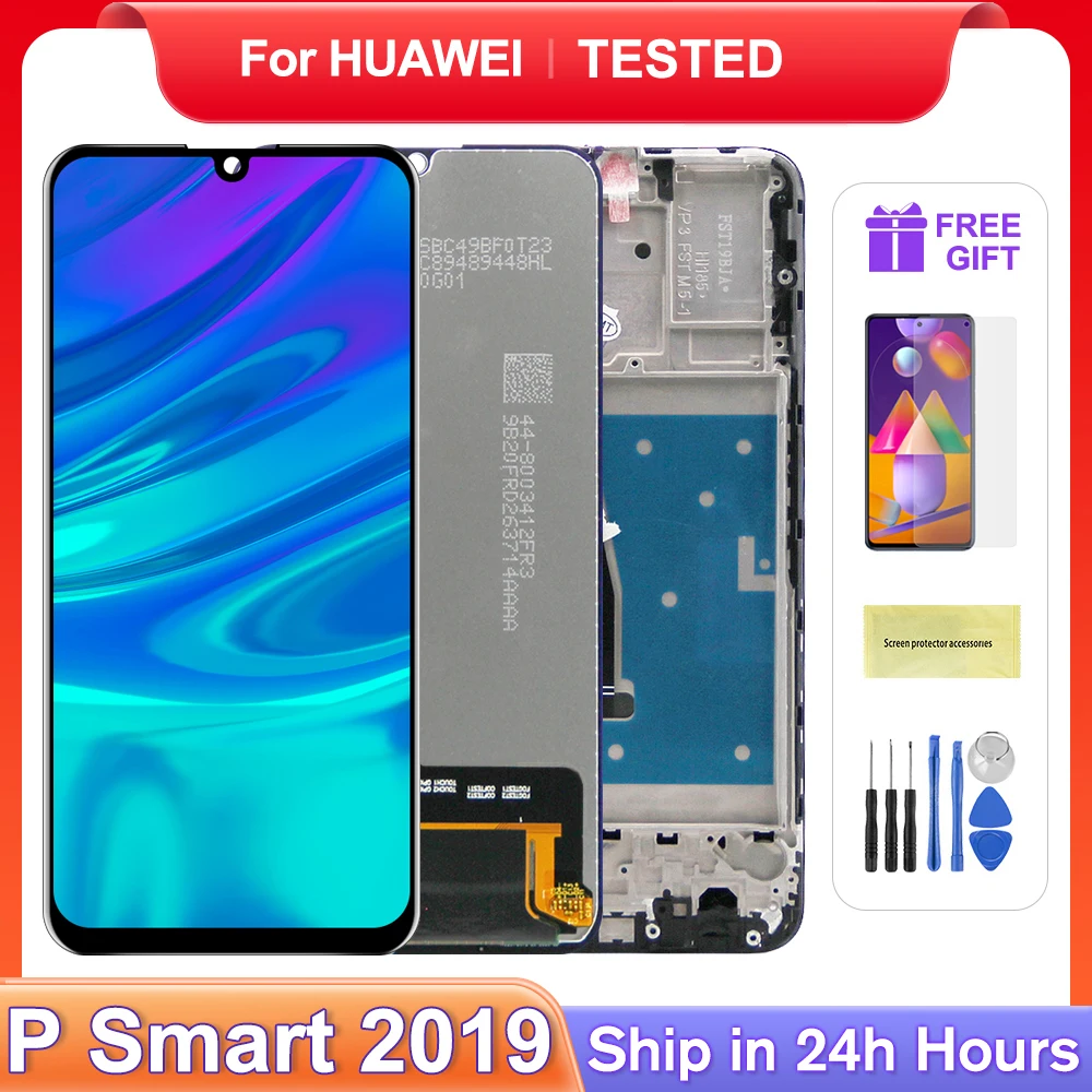 For HUAWEI 6.21''P Smart 2019 For AMOLED POT-LX1 LX1AF LX2J LX3 LX1A LCD Display Touch Screen Digitizer Assembly Replacement