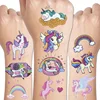 14 Sheets Glittering Unicorn Tattoo Stickers for Personalized Decoration, Temporary Tattoos for Children Kids 1