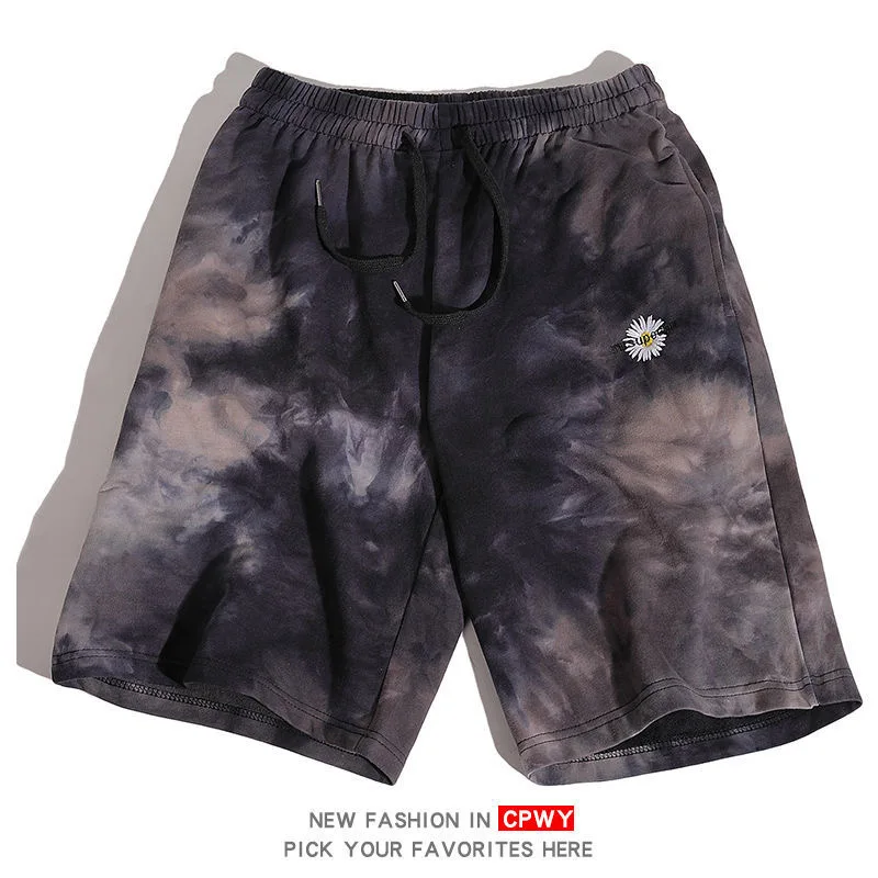 Fashion New Hippie Tie Dye Pants Men Summer Shorts 100% Cotton Loose Unisex Beach Mens Shorts