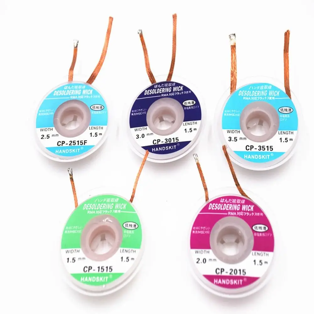 1.5/2.0/2.5/3.0/3.5mm Cleaning Tool Welding Copper Solde Wire Tin Solder Removal Desoldering Braid Tape Soldering Wick desoldering braid
