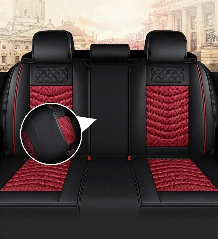 5 Piece Set Leather Flax Splicing Car Seat Cover For Suzuki Kaisersy Swift Jimny Grand Vitara Sx4 Ignis Baleno  Car Accessories