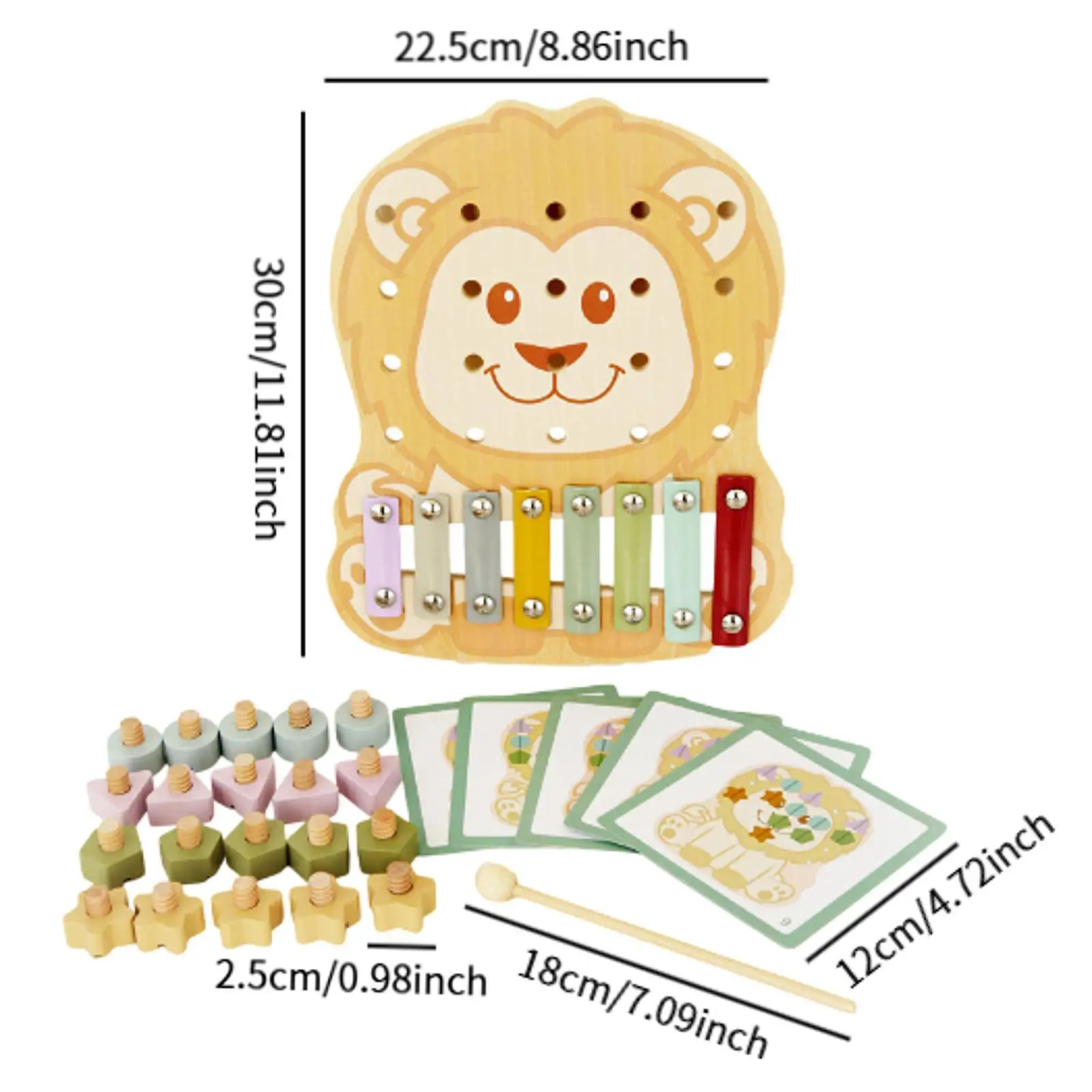 8 Note Xylophone Coordination Motor Skill Music Enlightenment with Mallet for Beginner Music Lessons Kids Family Sessions Event