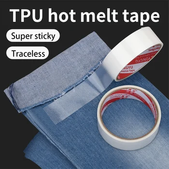 Nastro biadesivo in TPU hot melt Tessuto adesivo super appiccicoso per abbigliamento Riscaldamento in ferro senza cuciture Riparazione domestica di vari 1