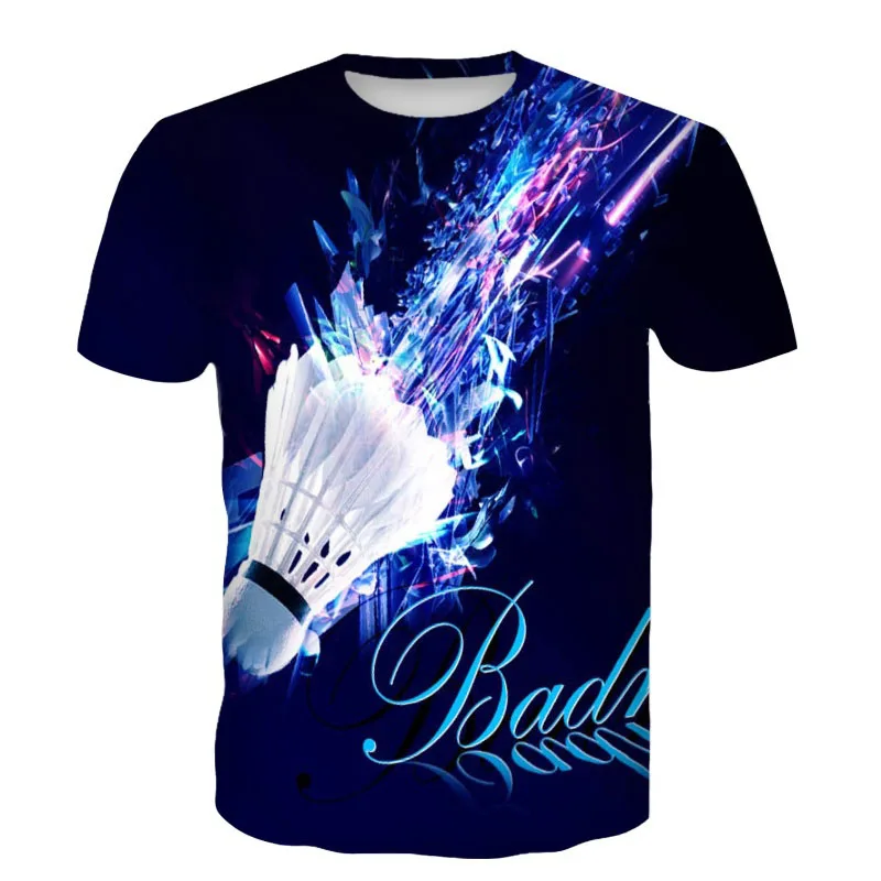 

New Summer Badminton 3D Printing T-shirt for Women Outdoor Sports Street Short-sleeved Fashion O-neck Oversized Quick-drying Top