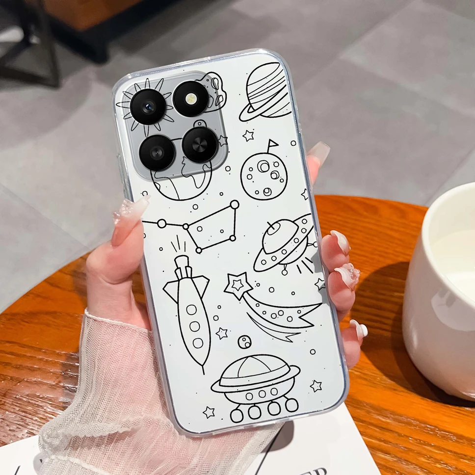 Cute Panda Cartoon Pattern Transparent Soft TPU Silicone Phone Case - Lightweight Bumper