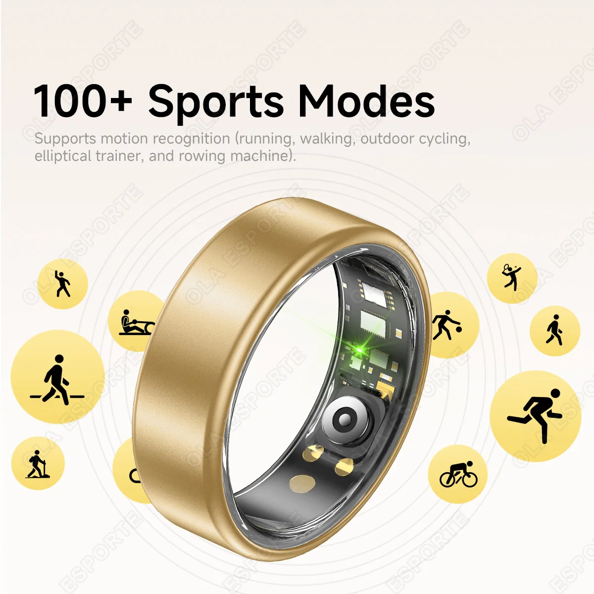 Anello Intelligente Colorato per Donne e Uomini, SmartRing con Monitoraggio della Frequenza Cardiaca, Impermeabile, 100+ Modalità Sportive, Super Leggero e Delicato sulla Pelle - immagine 4