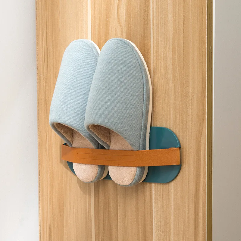 Wandmontage Naadloze Stickers Schoenenrek Badkamer Muur Gemonteerde Slippers Plank Sneldrogende Slippers Opbergrek