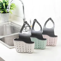 1Pc Sky Blue Creative Sink Storage And Drainage Rack Hanging Bag Kitchen Faucet Adjustable Storage And Hanging Basket 5