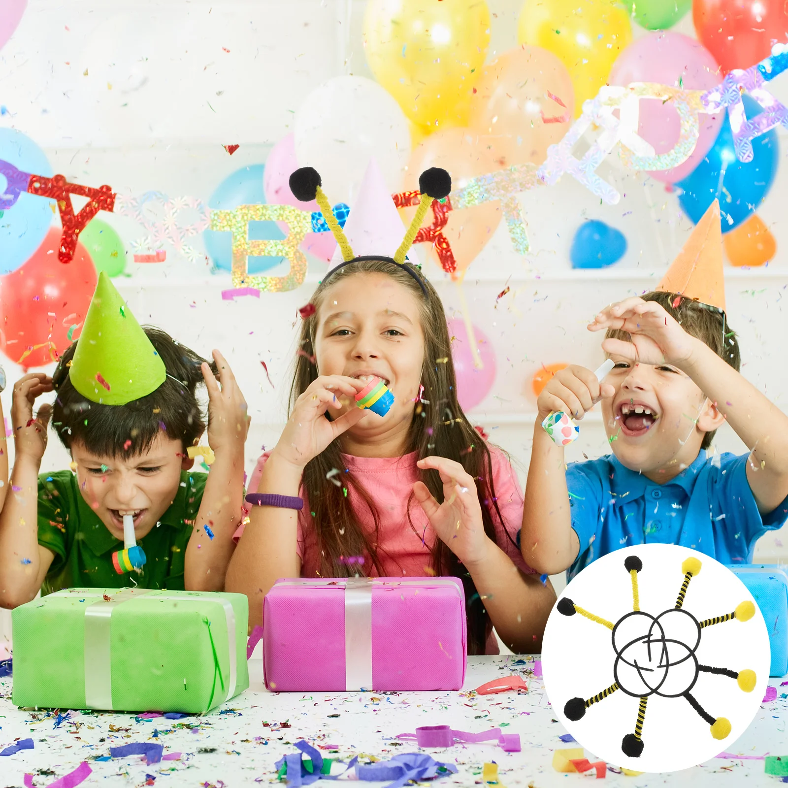 4 Pcs Bee Headband Party Hair Bands Headgear Accessories Clothing Birthday Child Hairbands