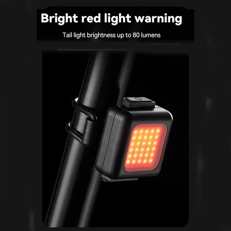 1 Pair Bicycle Front Rear Lights COB High Bright Bike Headlight Taillight USB Re