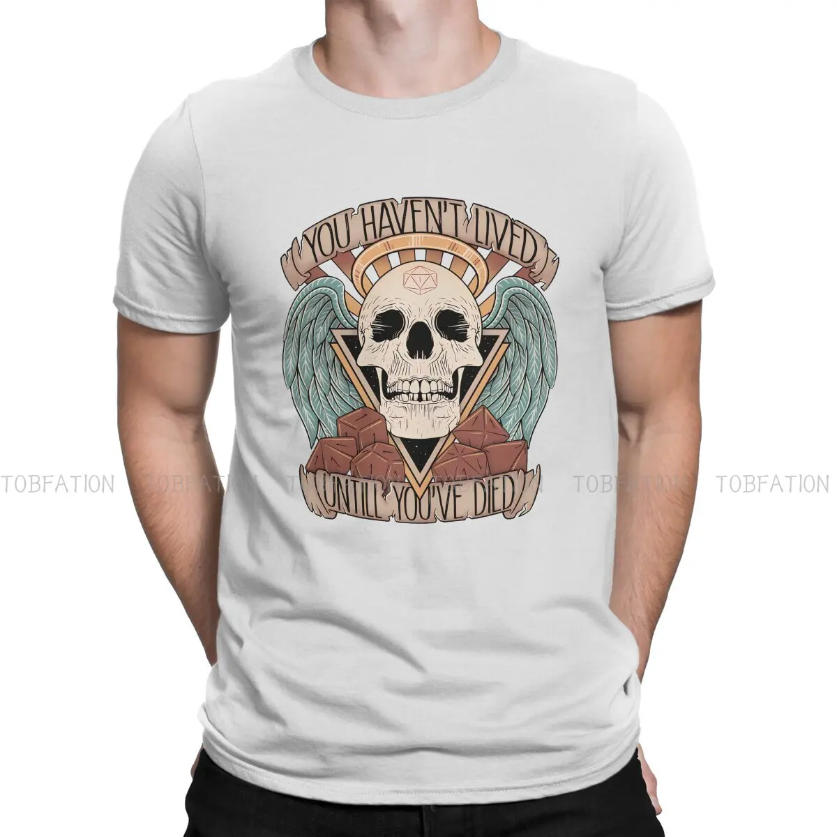 

DnD Game Men's TShirt When your DND Character Dies Individuality T Shirt 100% Cotton Harajuku Streetwear New Trend