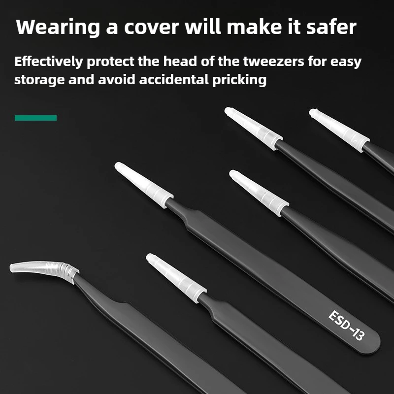 6 Piece Sets Stainless Steel Tweezers Anti Static Elbows & Pointed Ends Clamp Bird's Nest Picking Hair Dismantling Repair Tools
