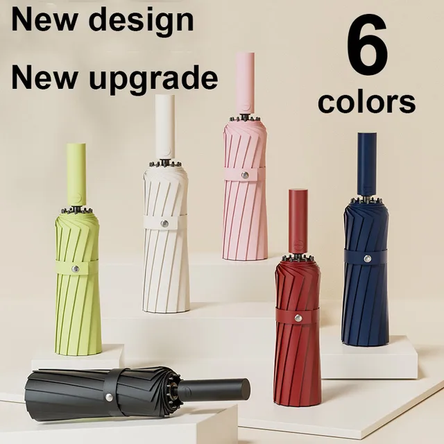 12 Bordák/60 Csont Megerősített Erős Szélálló Automatikus Esernyő Vízálló Napbiztos Uv-Ellenes Hajtásgömbök Férfiak Női Parasol - Image 2