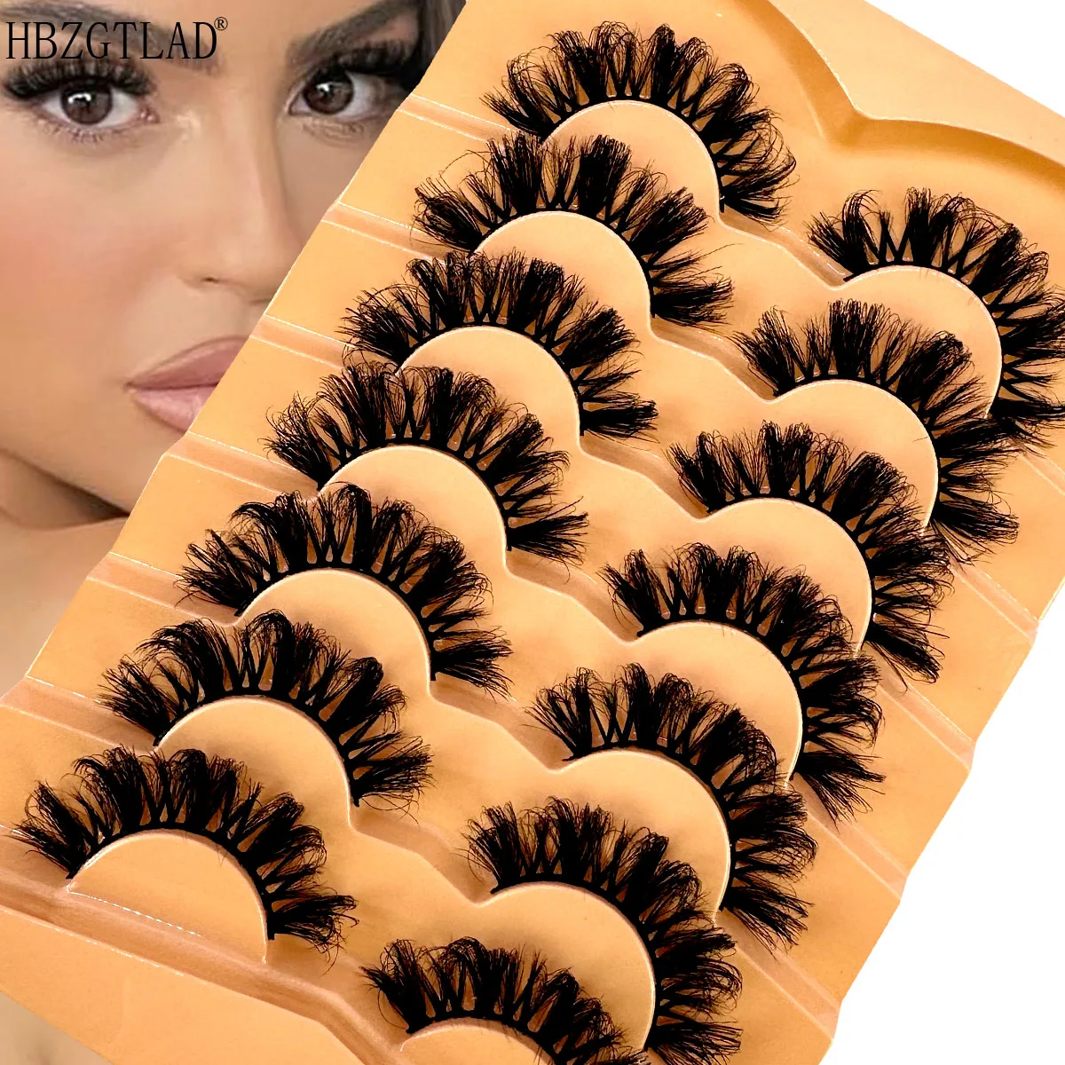 

7 пар накладных ресниц 5D пушистые норковые ресницы кошачий глаз 8D объем поддельные полоски накладных ресниц