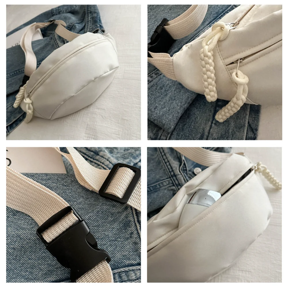 Chest Bag Banana Bag Women Sling Crossbody Waist Pack Canvas Running Waist Bag Casual Fanny Packs Sport Half Moon Belt Bag