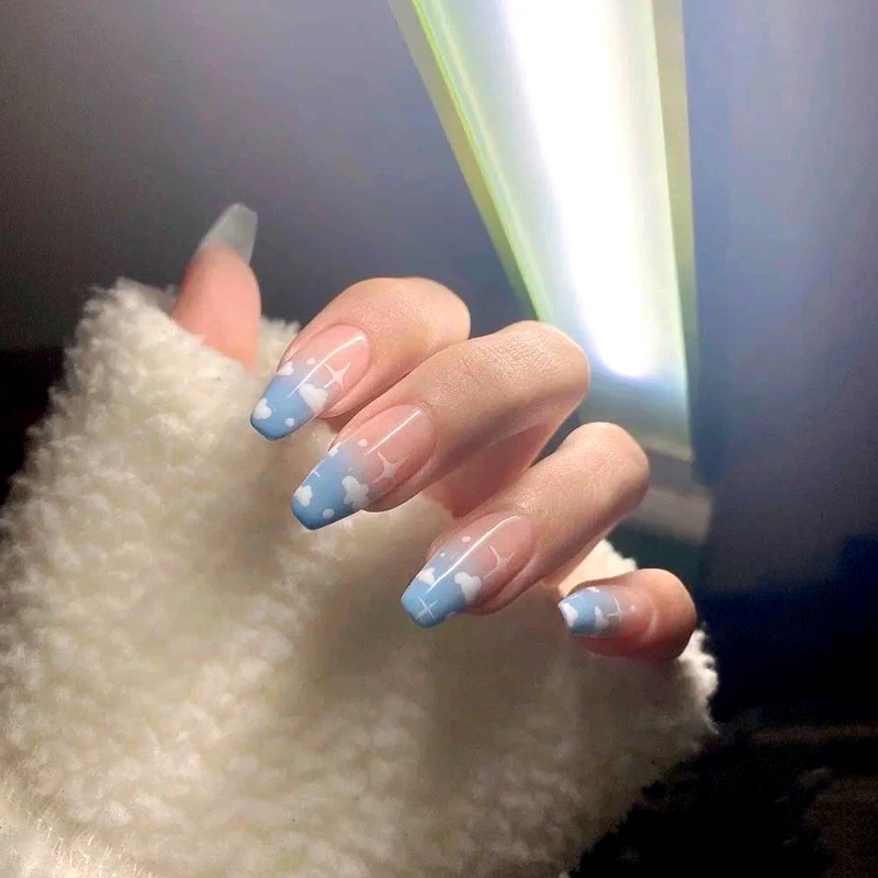1pc 3D Cloud Nail Art Stickers Self-adhesive Stars Decal Stickers for Salon Manicure Nails Decoration