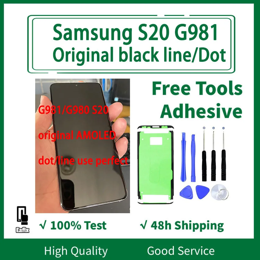 For Samsung Galaxy S20 5G Lcd G981,G981F,G981W with Frame Display Touch  Screen Digitizer For