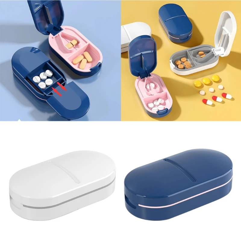 

Portable New Pills Dispenser Packaging Pills Cutter Small Box Pills Splitter and Box Drop Shipping