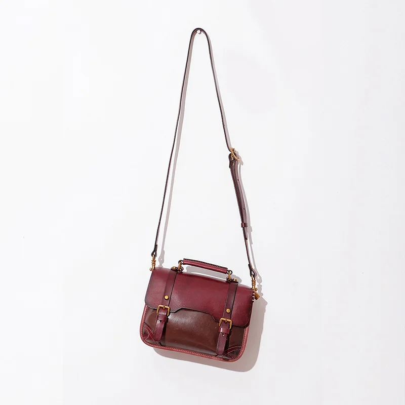 Women Fashion Messenger Bag Girl Vintage Handbags Large Capacity Shoulder Bags High Quality Genuine Leather  Travel Street Style
