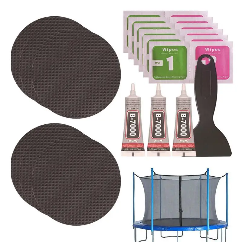 Trampoline Patch Repair Kit 4 inch Round Glue On Patches With Glue And