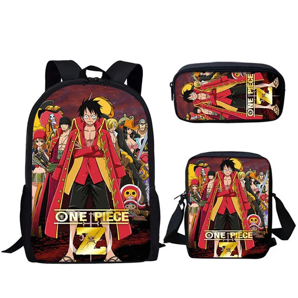 thumbnail image 1 of Mochila de una pieza para estudiantes de primaria y secundaria Mochila de dibujos animados con bandolera y estuche para lápices Conjunto de tres piezas, 1 of 5
