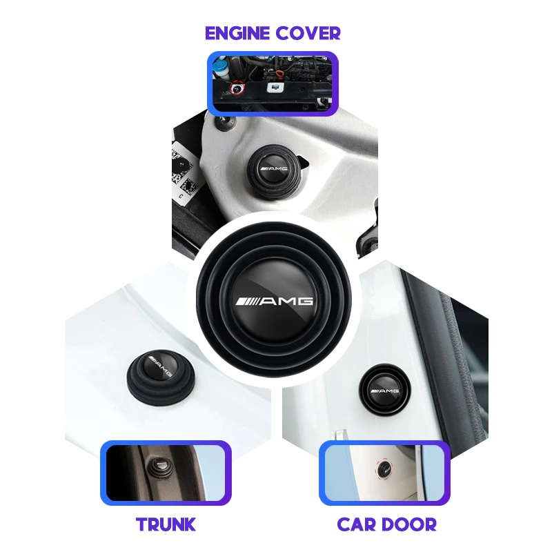 4Pcs 자동차 도어 후드 트렁크 사운드 충격 방지 버퍼 스티커 메르세데스 벤츠 AMG W220 W140 W168 W169 W176 W108 W124 W126 W177