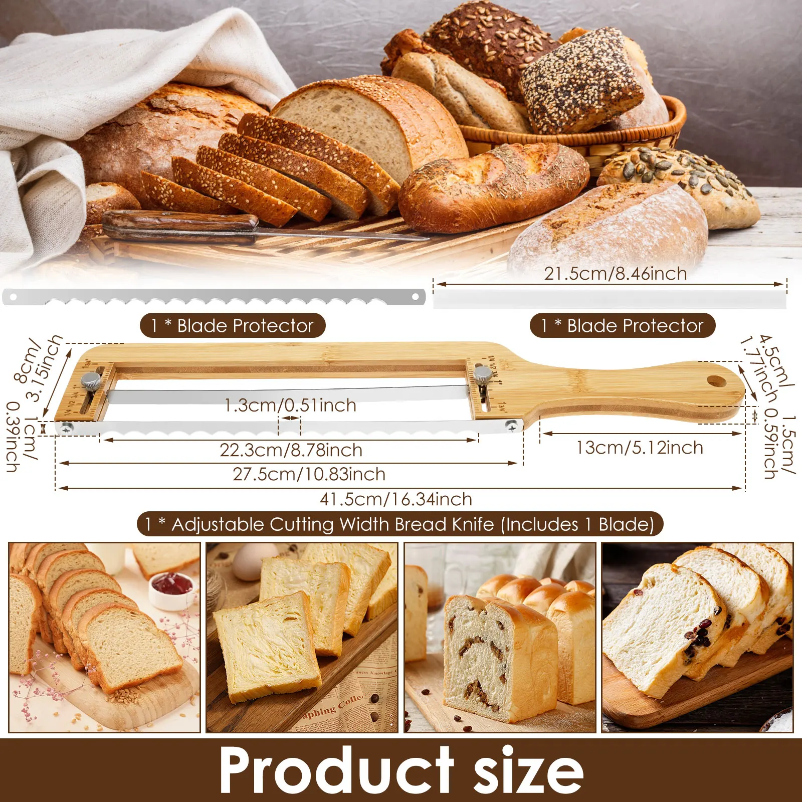 Adjustable Wooden Bread Slicer 2
