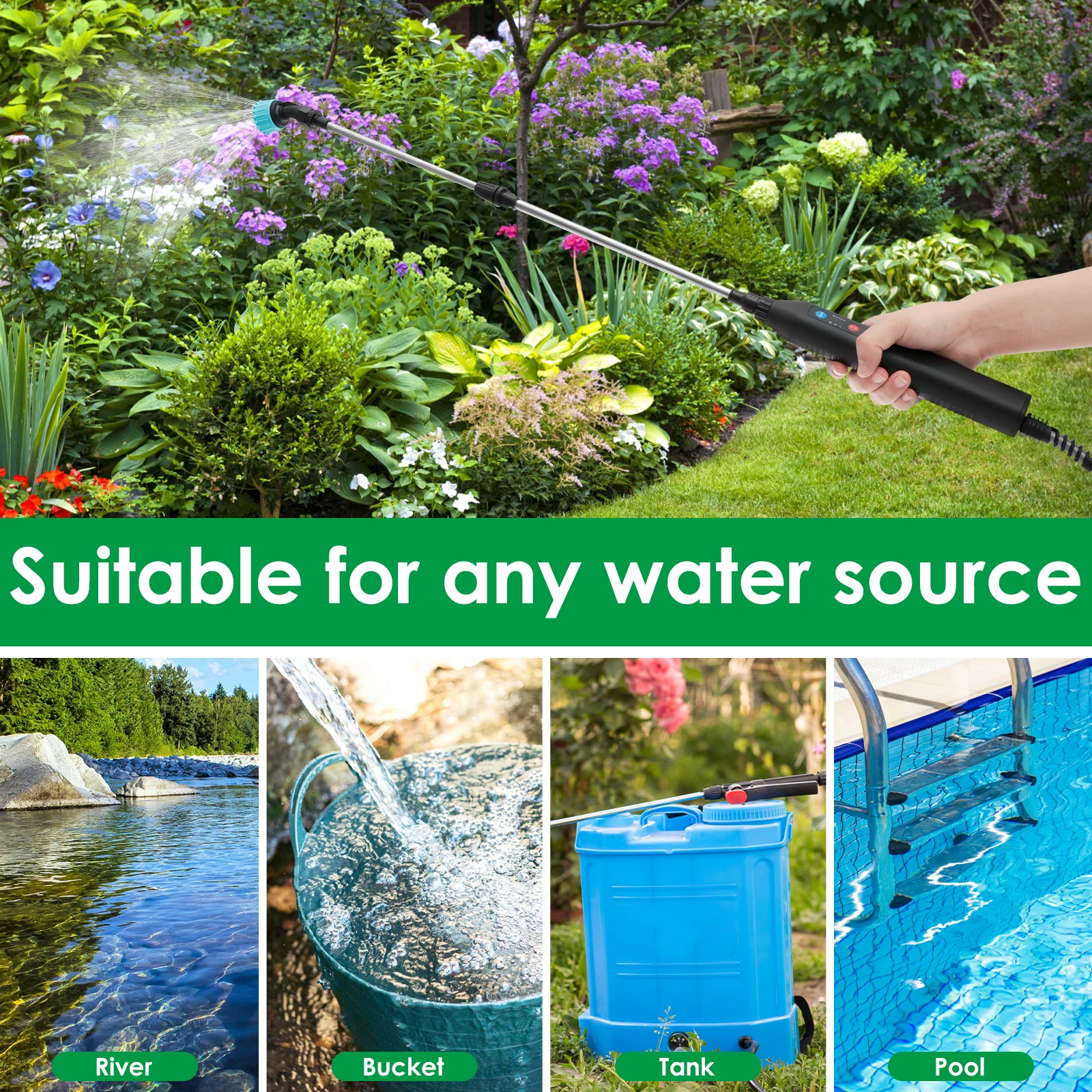 أداة الري الكهربائية القابلة للسحب مزودة بـ 4 فوها...