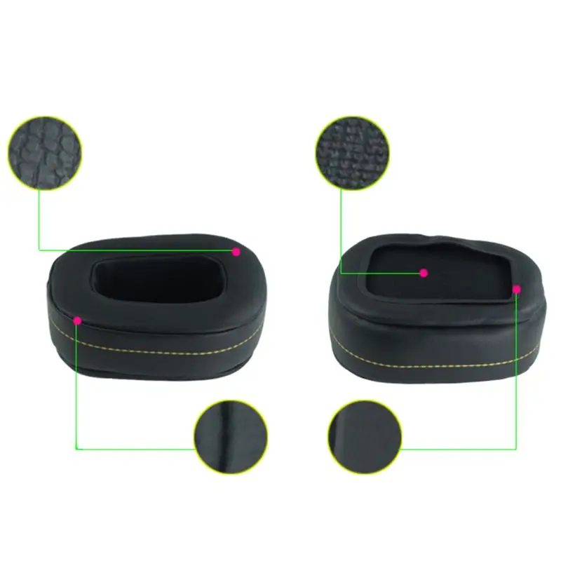 Y4QE 2PCS Protein Leather Earpad Ear Cushion Cover for AH-D600 AH-D7100 Headset