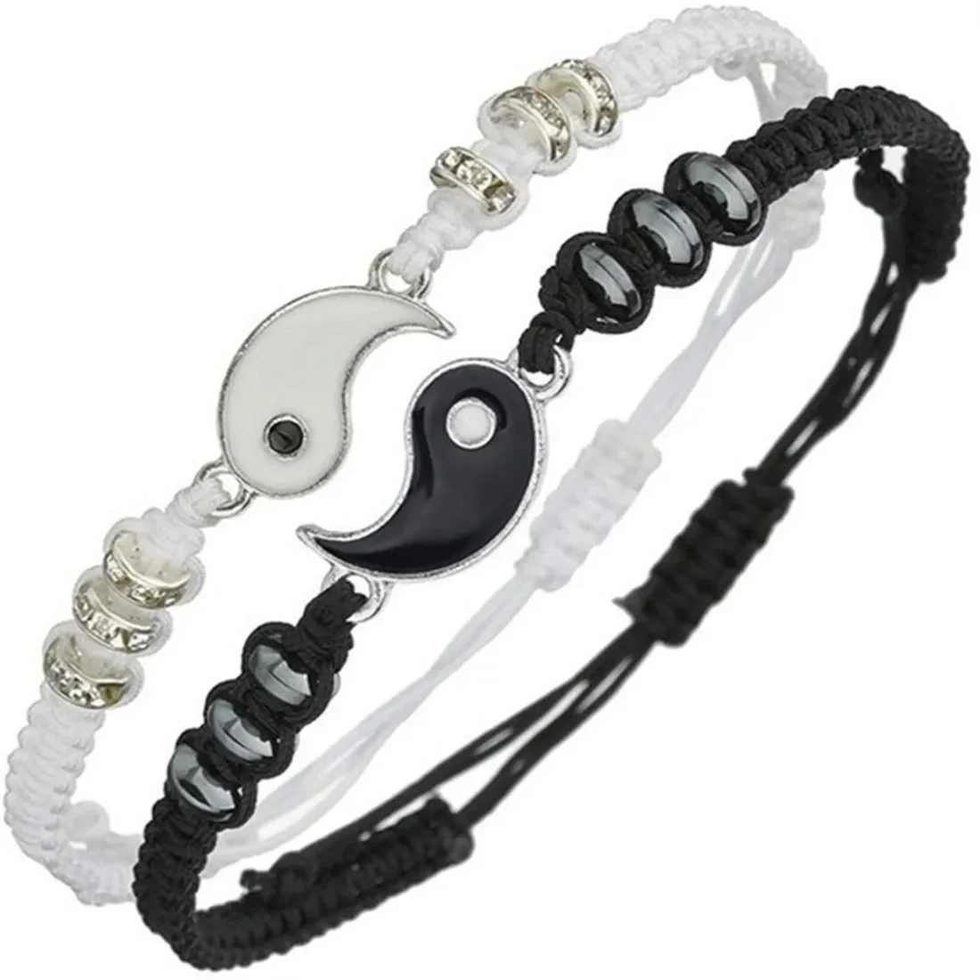 Bracelet jewelry tai chi yin yang couple bracelet for lover handmade woven baided rope adjustable bracelets bff friendship bangles jewelry gift