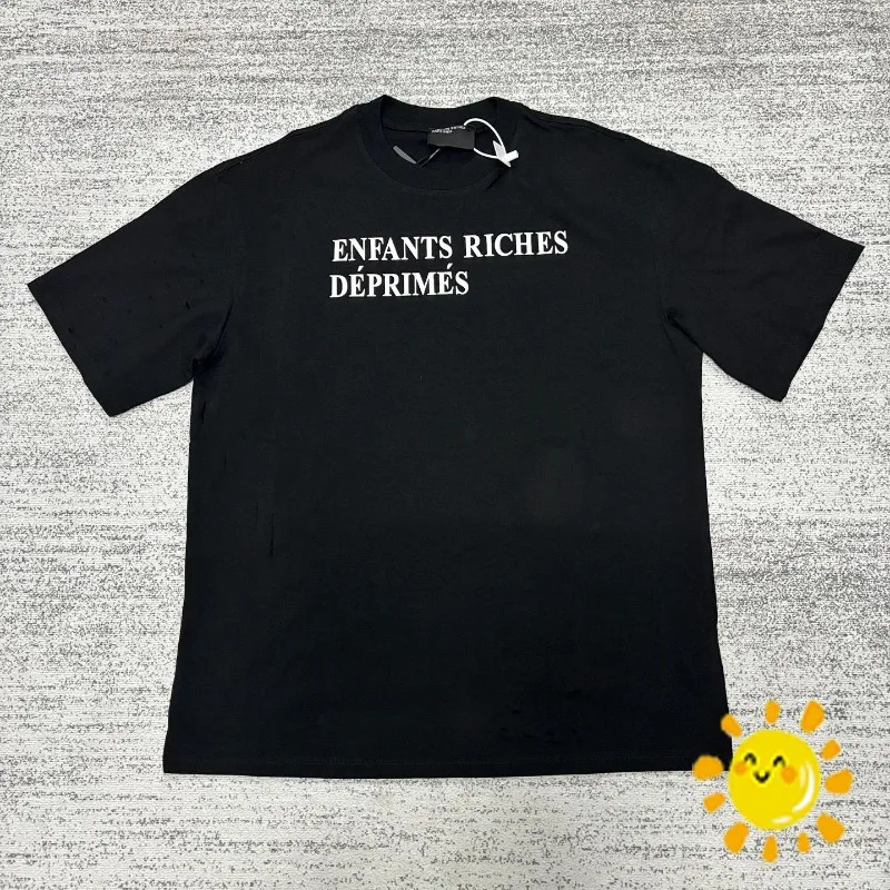 

24SS Big Enfants Riches Deprimes Logo Tee Men Women 2024ss Printed ERD T-shirt Oversized Tops Black Short Sleeve