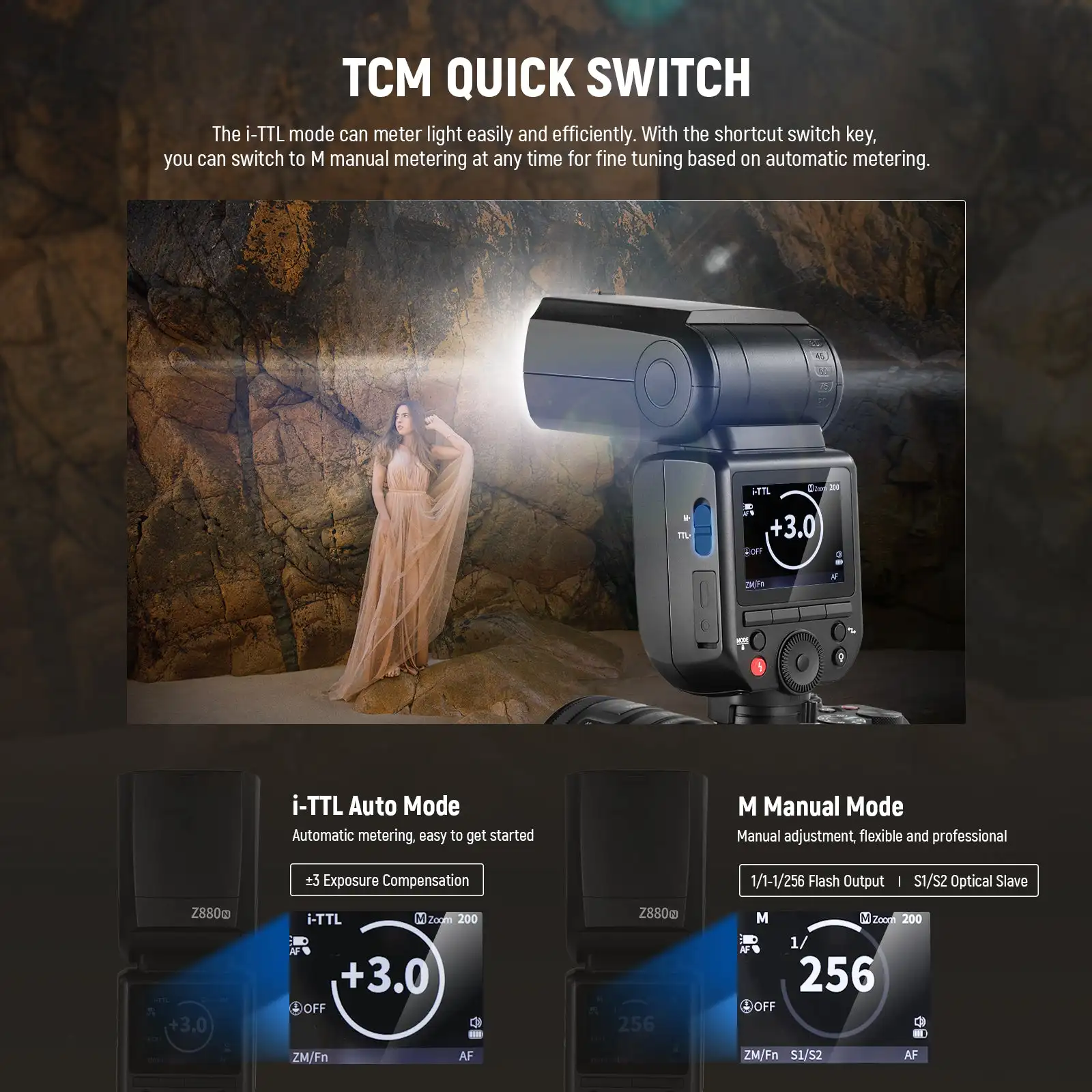 NEEWER Z880 2.4G 76Ws TTL 카메라 플래시 스피드라이트 (캐논 호환) 조절 가능한 모델링 램프 1/8000s HSS 7.2V3000mAh 플래시