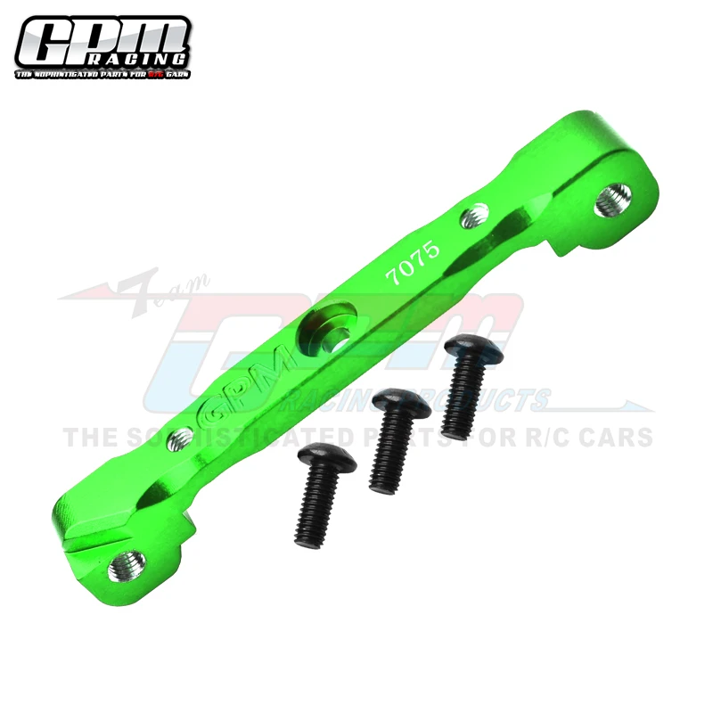 Détail du bras supérieur avant en aluminium 7075 pour ARRMA KRATON 6S avec vis et bagues visibles.