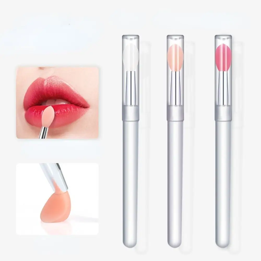 1PCPortableLipGlossApplicatorMultifunctionalSiliconeLipBrusheswithDustCapMakeup