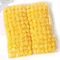 Mini Rose Artificial Flowers Bouquet - Foam Florals for Wedding & Home Decor, DIY Crafts, and Gifts (144 Pieces) (Yellow)