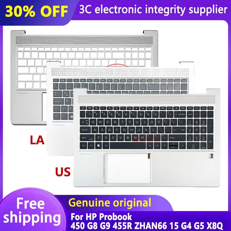 Teclado Retroiluminado para hp Probook 450 g8 g9 455r Zhan66 15 g4 g5 X8q Case de Laptop Tampa Superior Novo Original