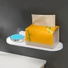 Bathroom Storage Shelf Plastic Wall Mount Shelf Adhesive Soap Shower Shelves Seasoning Bottle Bracket Storage Rack   رف تخزين 5