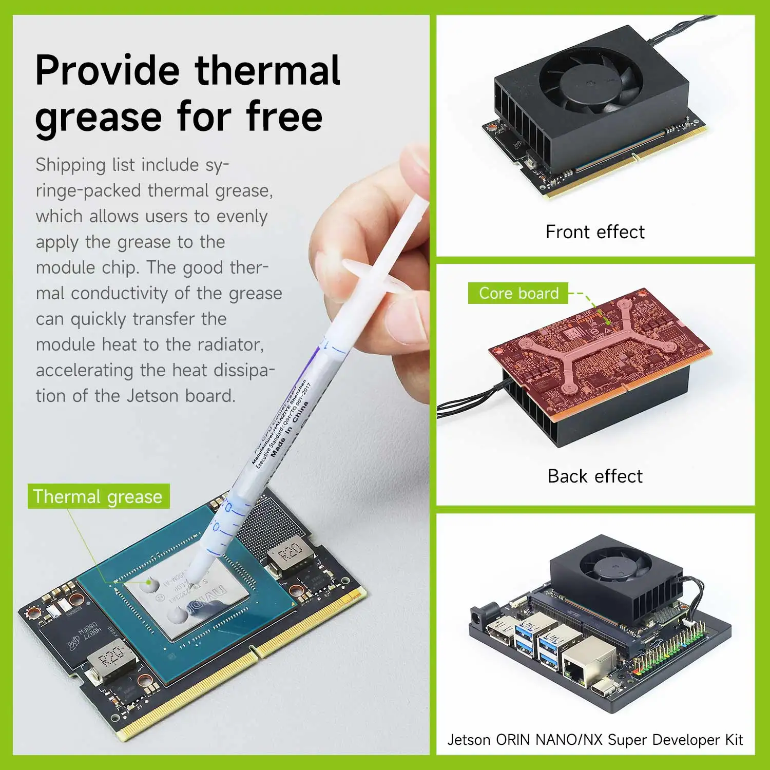 Jetson Aluminum Heatsink Cooling Fan Speed Adjustable with Bracket for Jetson Orin NX SUPER/Orin Nano SUPER/Xavier NX Board