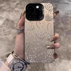 Custodia per telefono con motivo di farfalla a cuore d'argento IMD