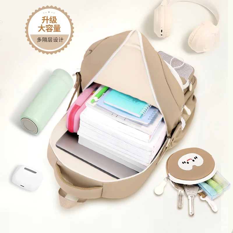 Schoolbags with purse Junior High School Girls Niche Ins Style Backpacks 2025 New Primary Nylon waterproof School Bags mochilas - 6
