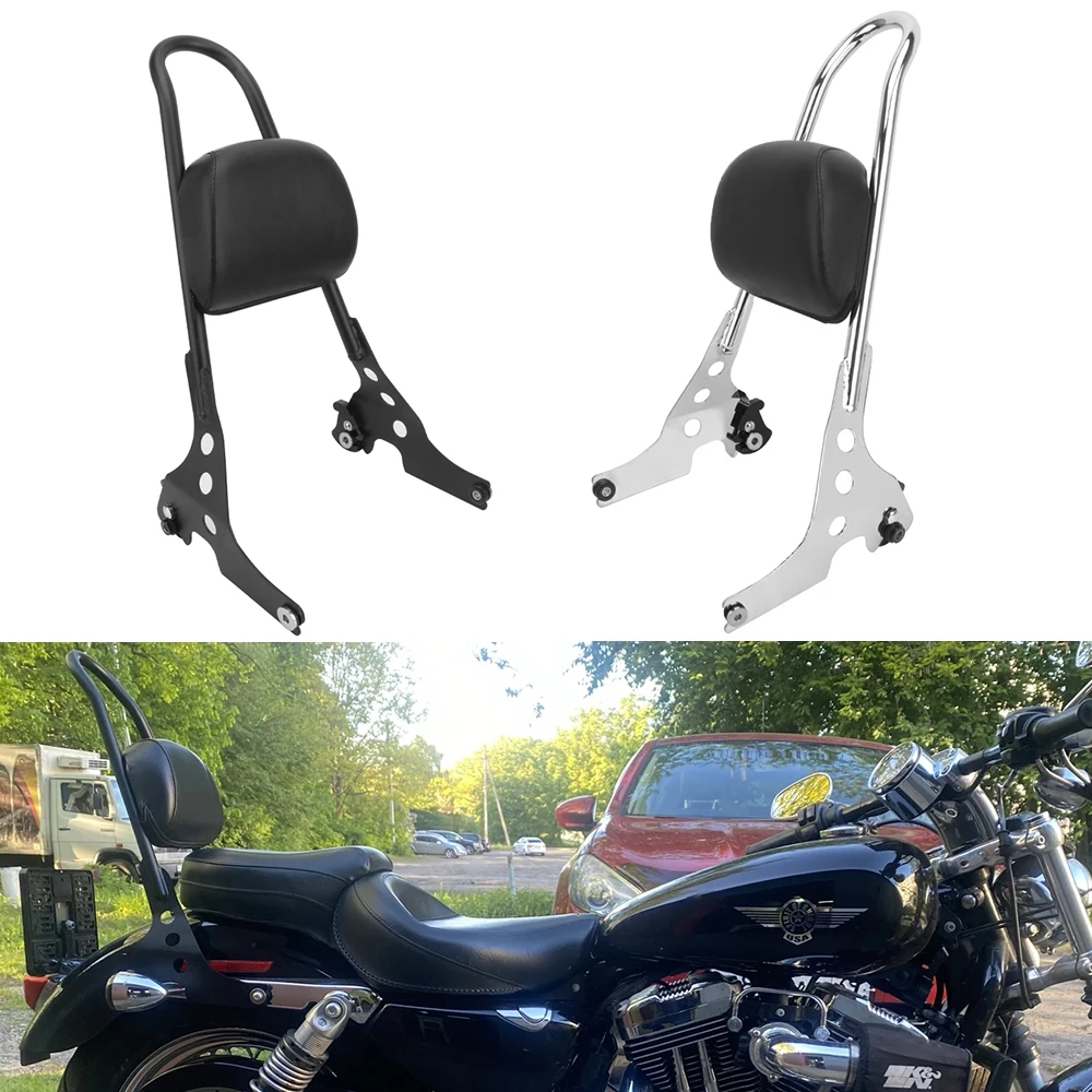 

Motorcycle Black Detachable Passenger Sissy Bar Backrest For Harley Sportster XL 1200 883 Seventy Two Iron Super Low 2004-2023