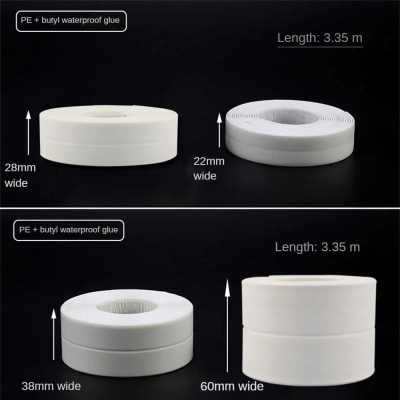 PVC Waterproof Wall Sticker Self-adhesive Sink Stove Crack Strip Kitchen Bathroom Bathtub Corner Sealant Strip New Style Caulk